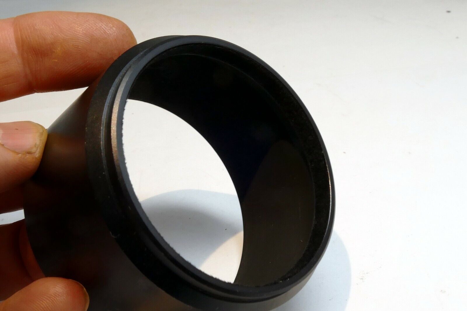 57mm ID  Lens Hood Shade slip on type Unknown brand vintage metal