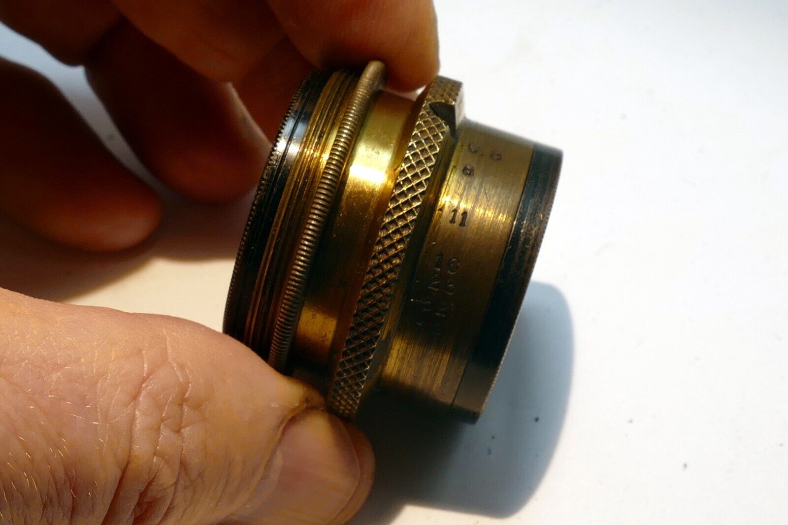 Doppel Anastigmat Oretar 13.5cm f6.8 Lens GruneBach Bonn brass 135mm