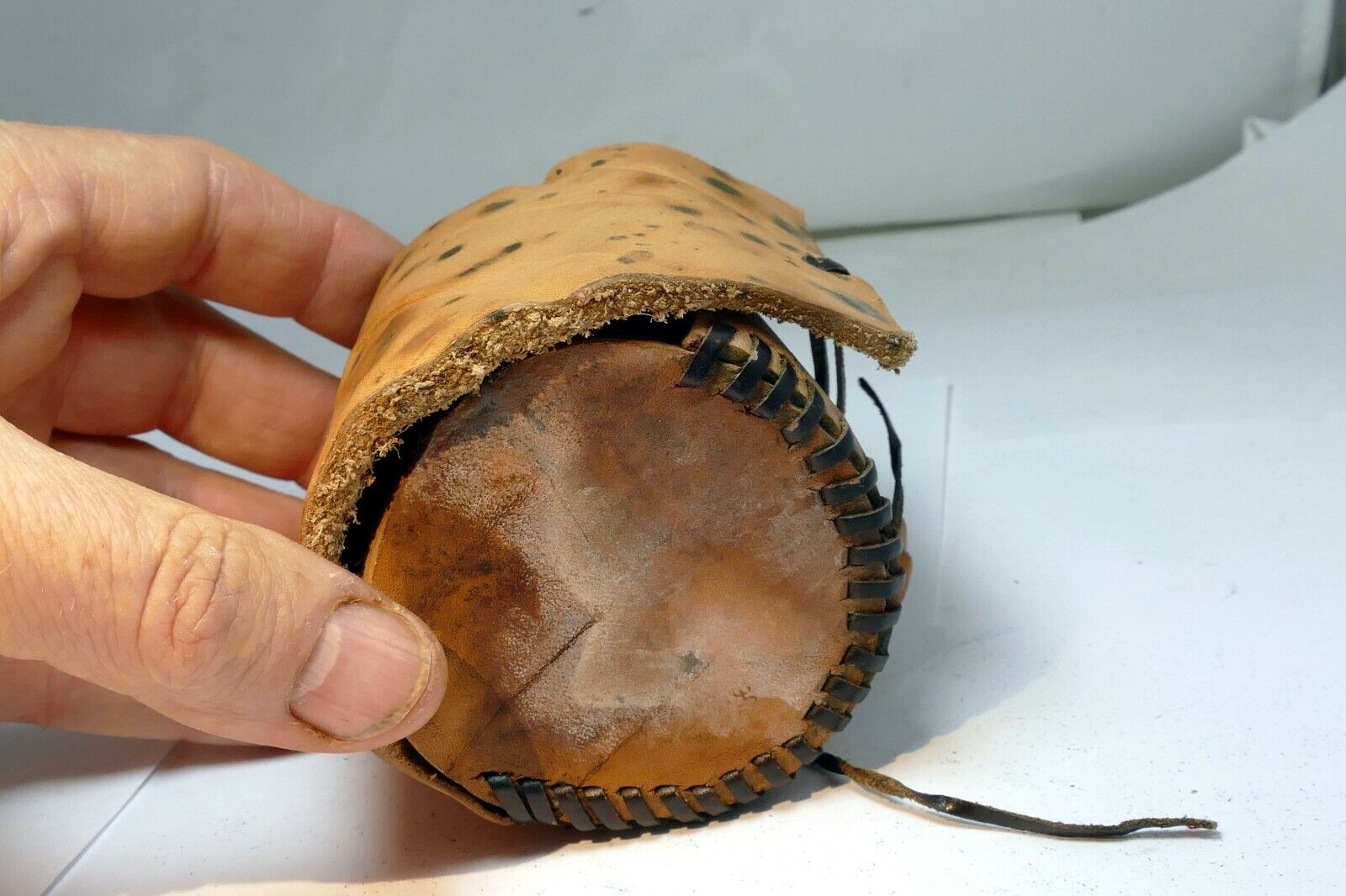 Handmade Hard lens case 2.5X3" 28mm f3.5 50mm f1.8 lens (wild west) leather