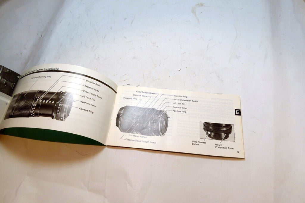 Canon FD ZOOM Lens Sales Brochure guide Instructions