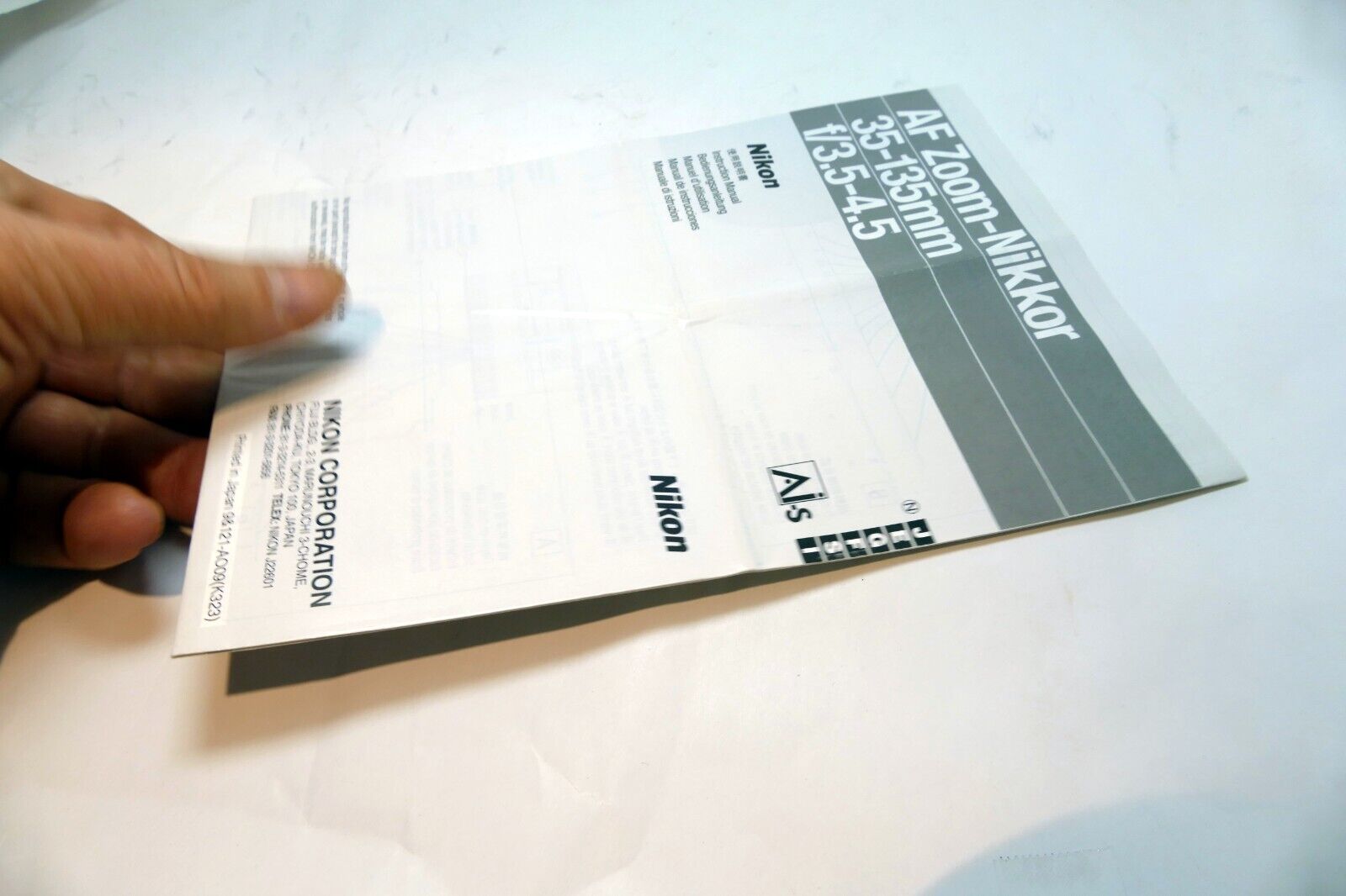 Nikon AF Nikkor 35-135mm f3.5-4.5 Lens Instruction Guide E English J G S Fr I