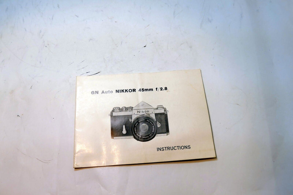 Nikon GN Nikkor 45mm f2.8 F LENS Instruction Guide Manual 1969