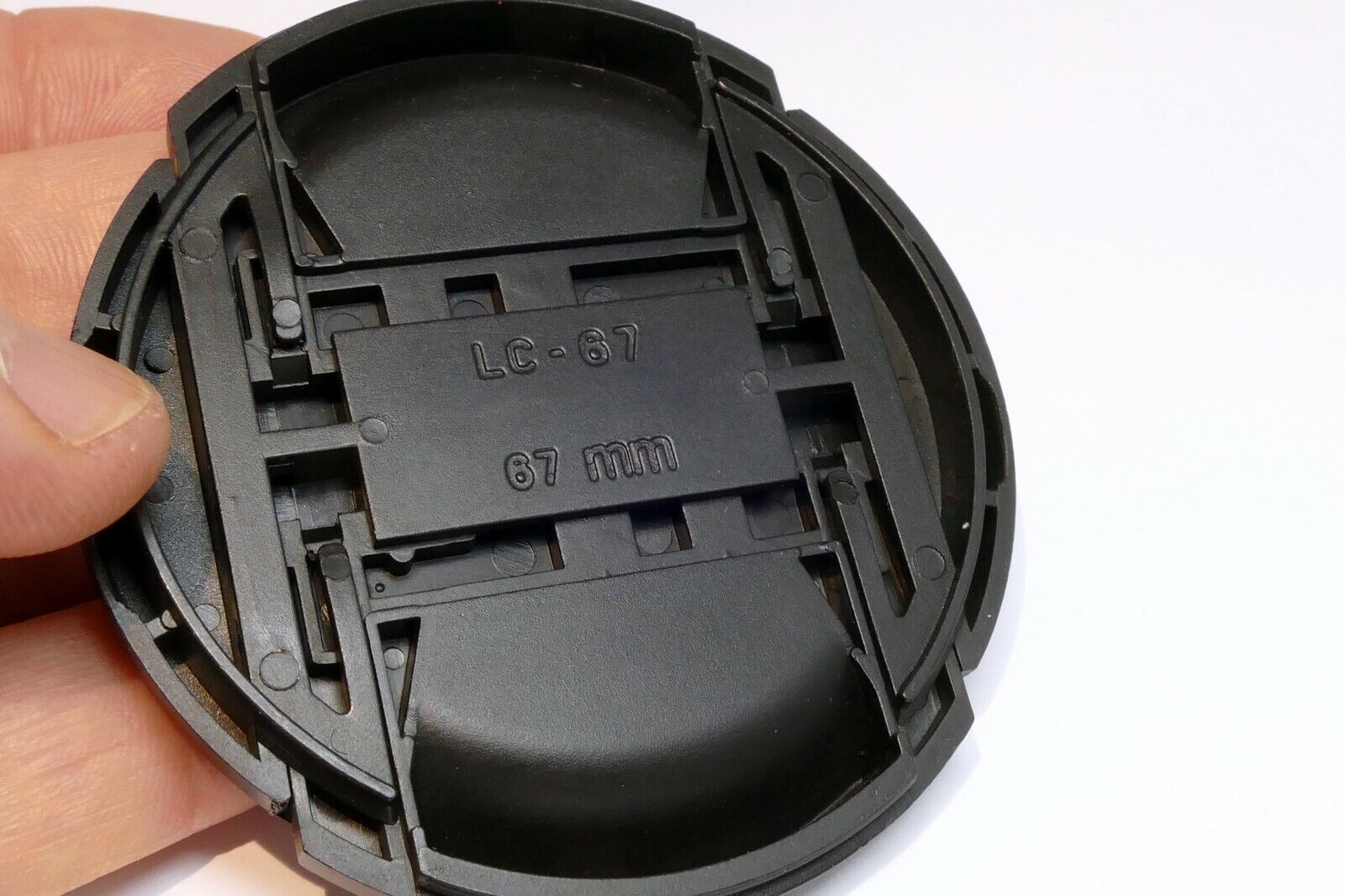 67mm snap on type Lens Front Cap black  plastic
