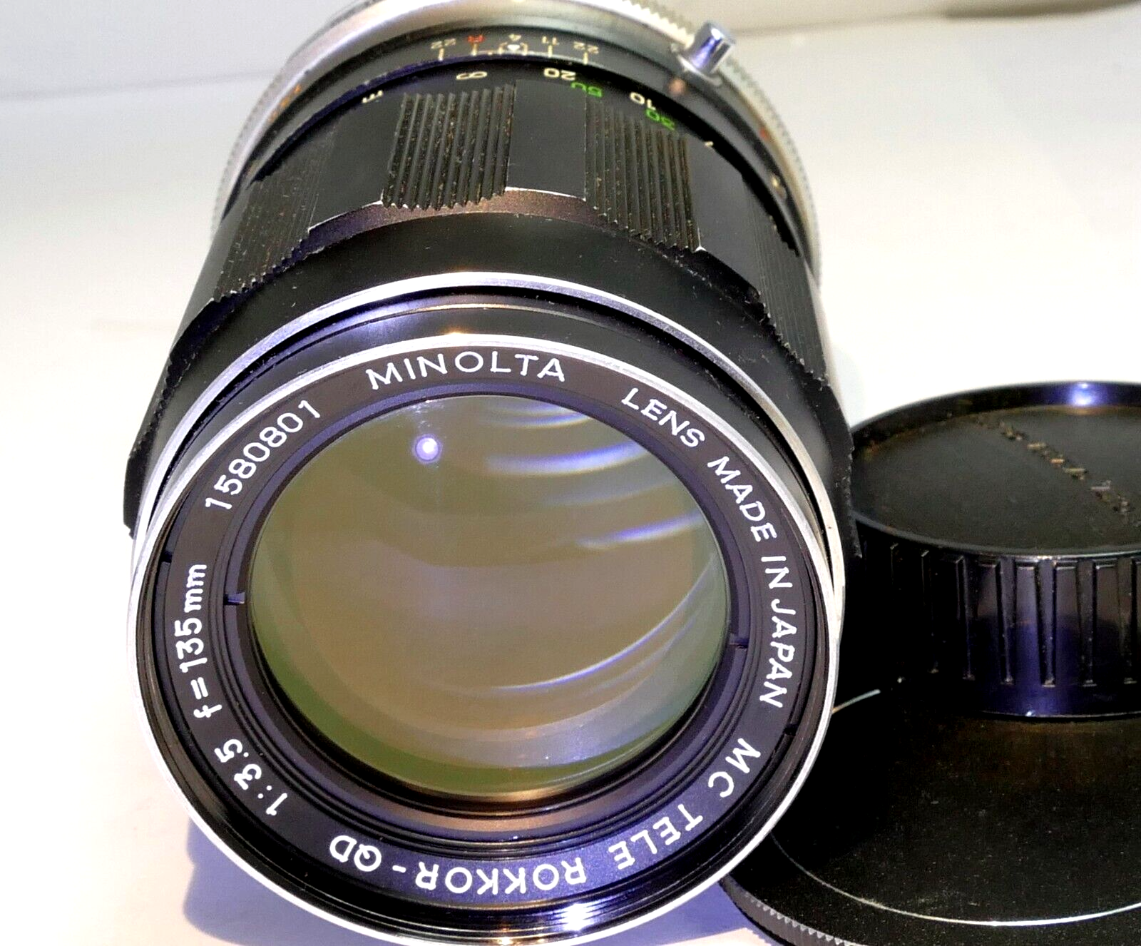 Minolta MC Tele Rokkor QD 135mm f3.5 Lens - AS IS with aperture oil stuck