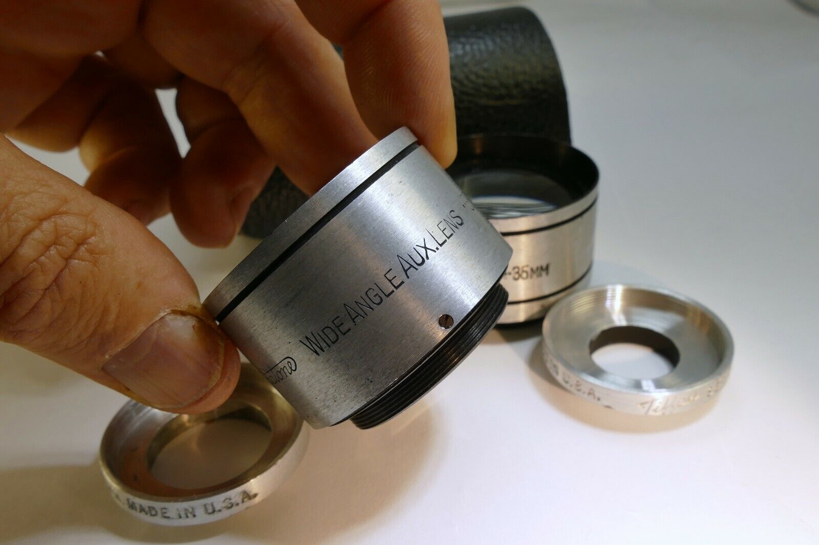 Spiratone AUX WA Lens series 5 V adapters 35mm wide angle Telephoto 11733 23504