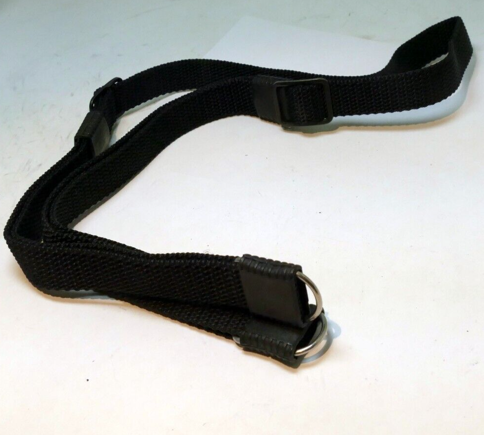 1.5cm wide Rangefinder  Camera Strap Black Nylon sturdy w/ metal rings  end