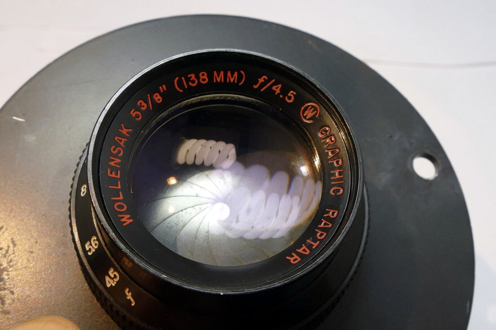 Wollensak 5 3/8" (138mm) f4.5 Graphic Raptar lens