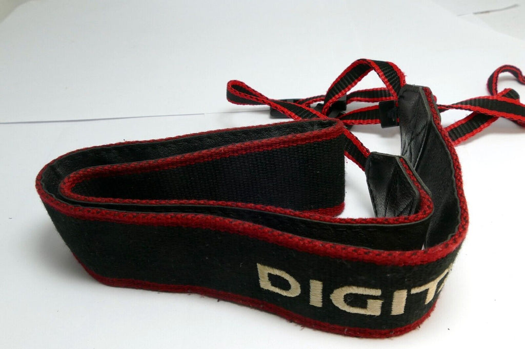 Canon EOS SLR Digital Camera Neck Shoulder Strap Red-Black Strip - Genuine OEM