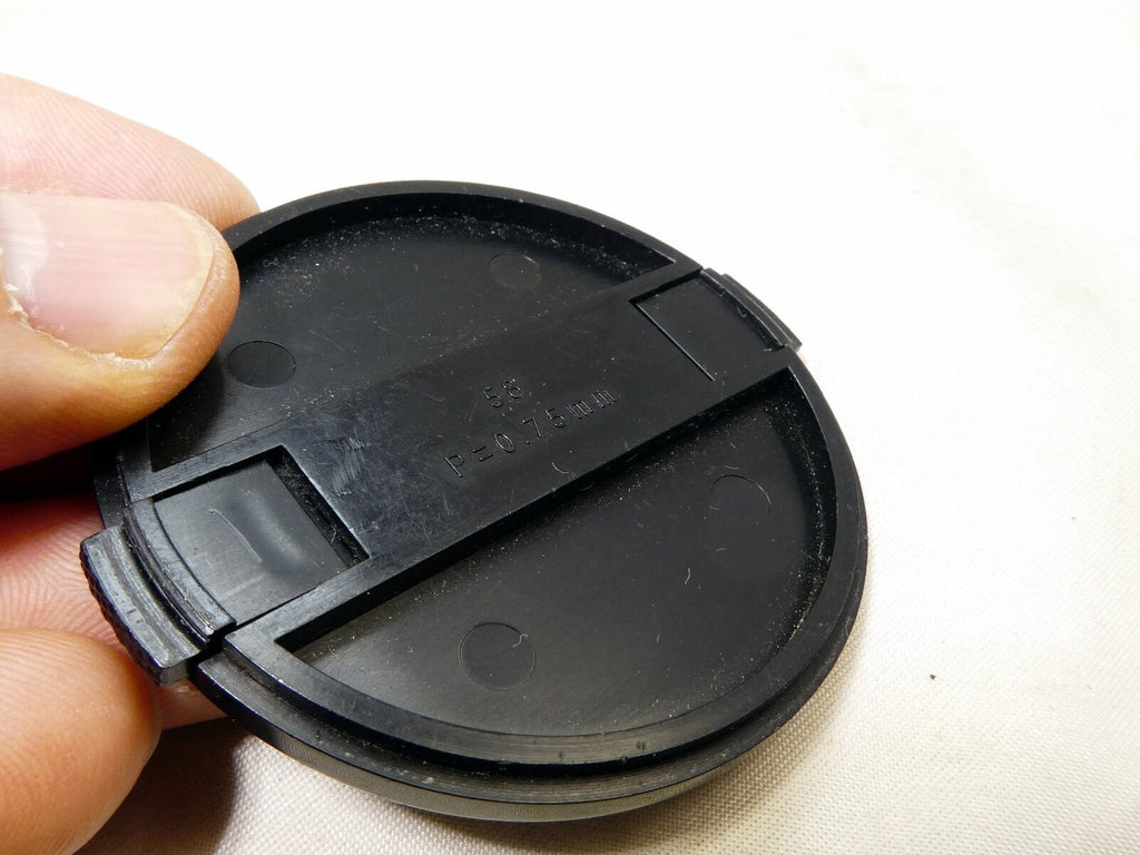 58mm P-0.75mm Lens Front Cap Black Plastic  Black