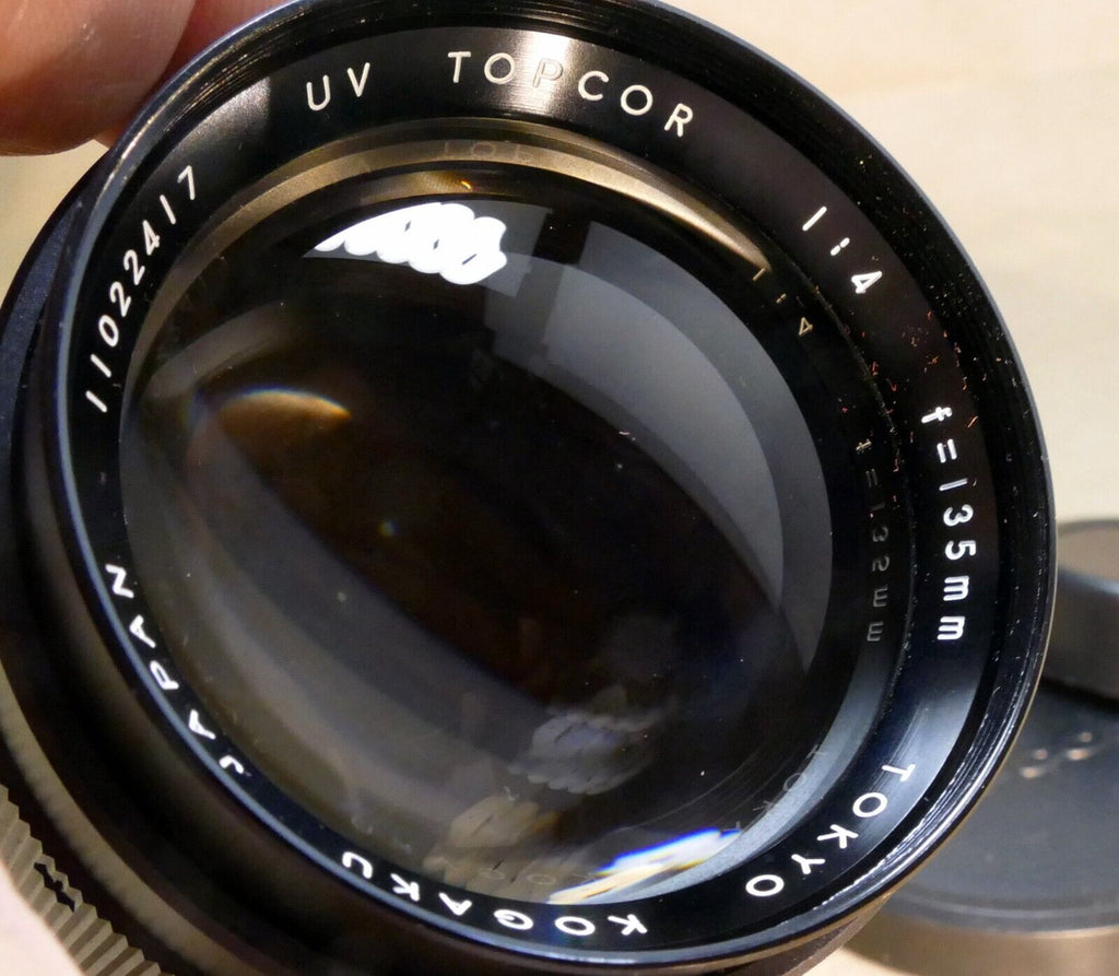 Topcon 135mm f4.0 Lens prime UV Topcor Unirex - with light haze inside, mint