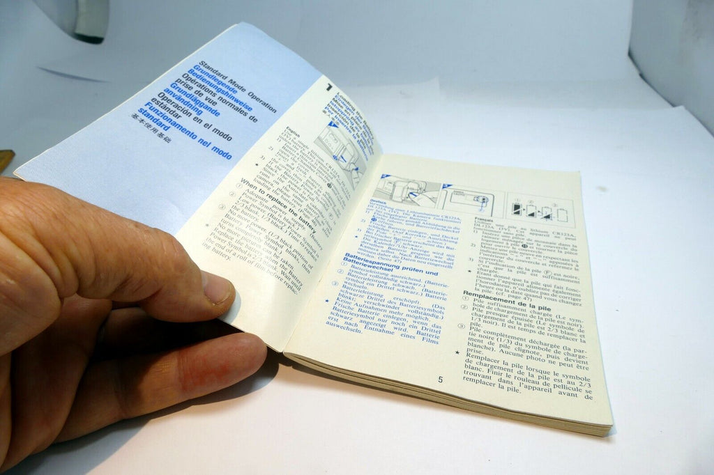 Konica Big Mini BM-201 Camera Guide Instruction Manual English Francais Espanol