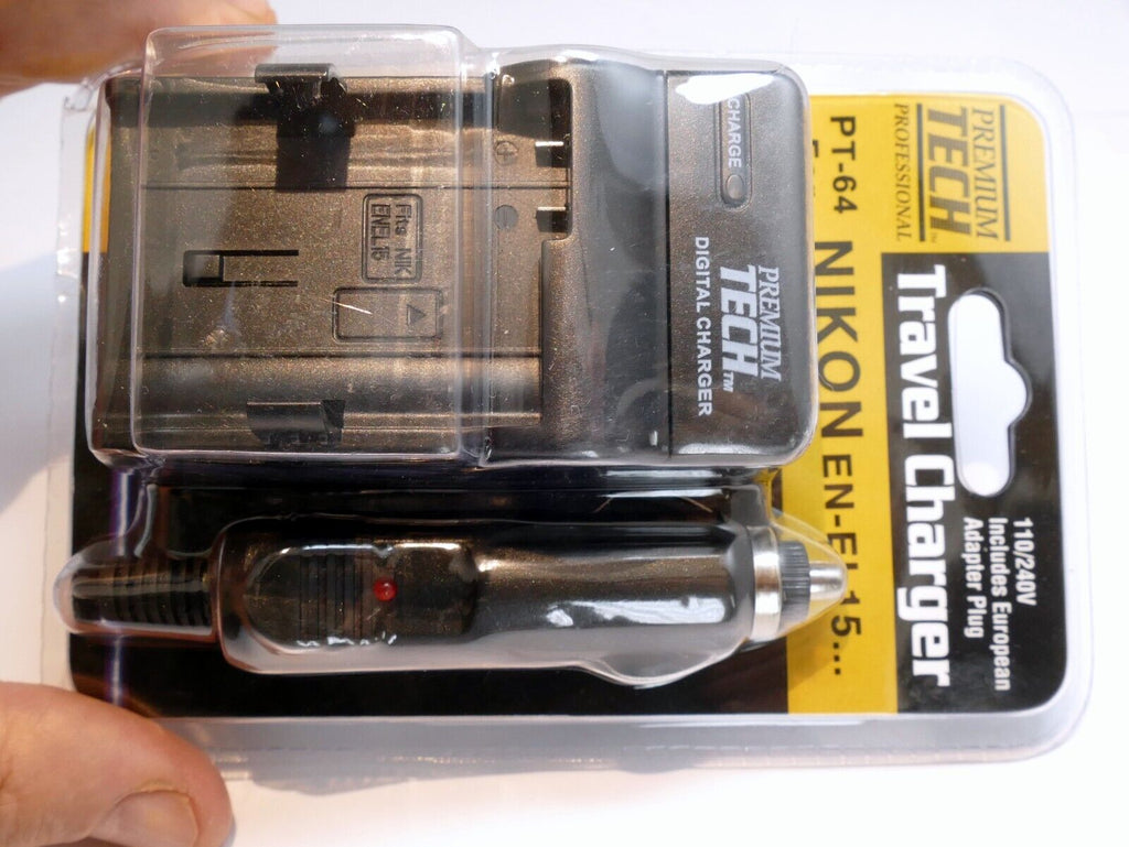 Premium Tech PT-64 Travel Charger for Nikon EN-EL15 replacement