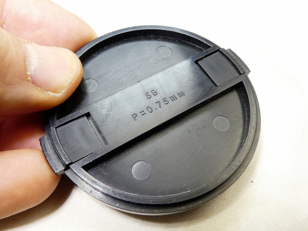 58mm P-0.75mm Lens Front Cap Black Plastic  Black