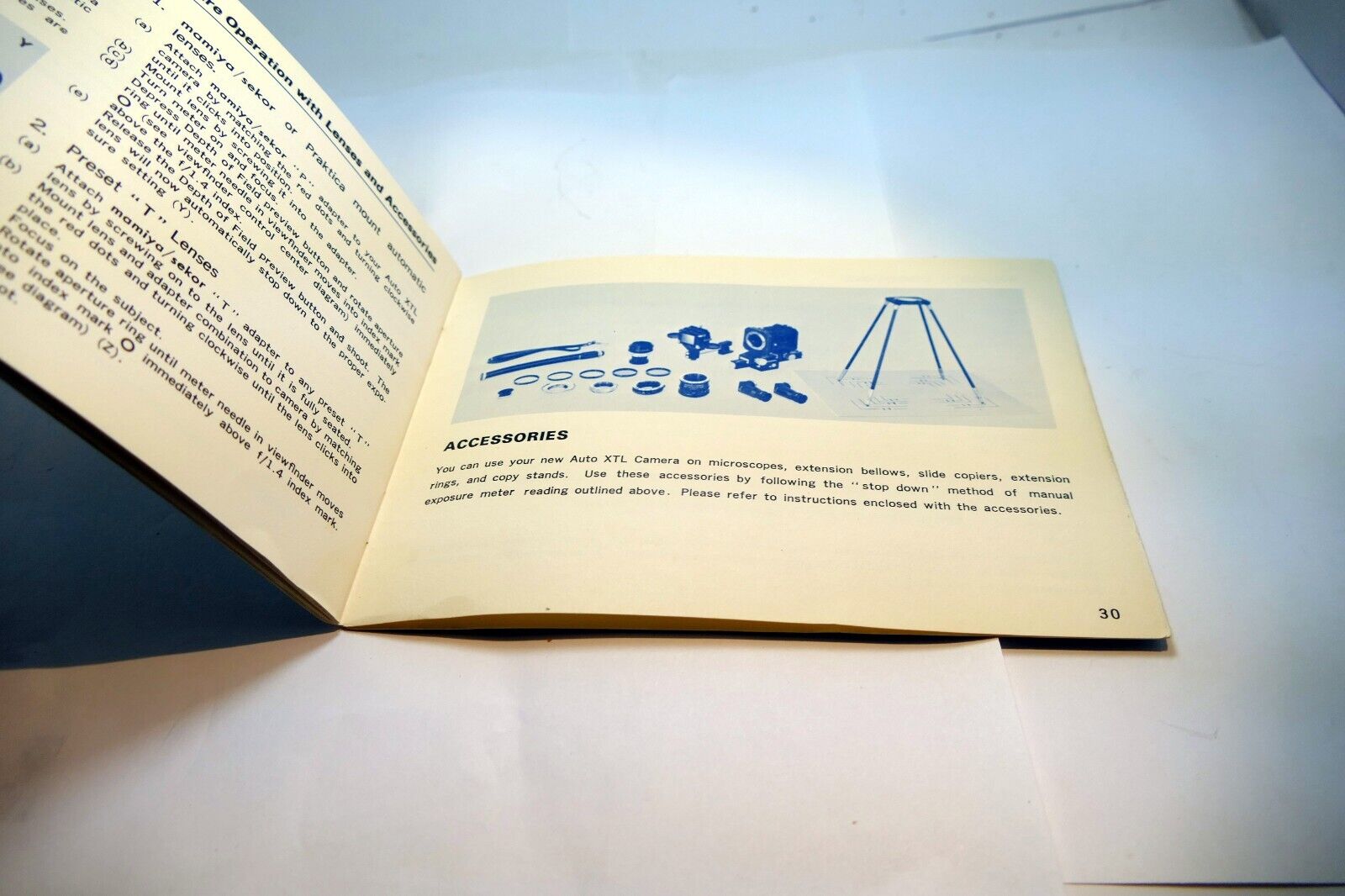 Mamiya Sekor Auto XTL camera Instruction manual guide English E
