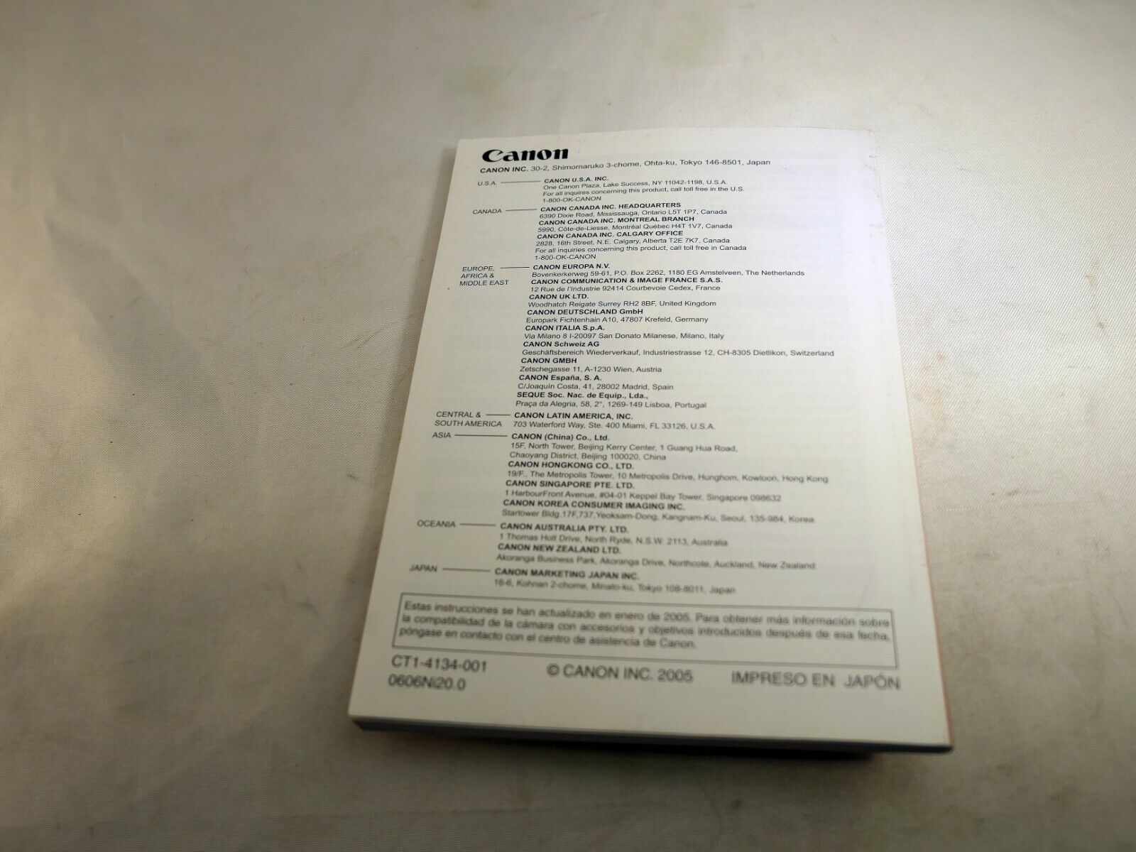 Canon EOS Rebel XT 350D camera Instrucciones Manual Guide ES Espanol