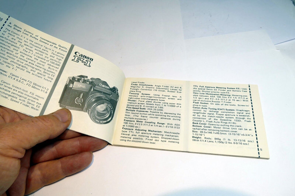 Canon  FD Product Guide camera accessory  sales brochure  EN 1977  advertisement