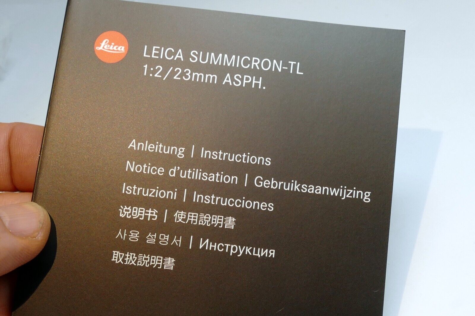 Leica Summicron-TL 23mm f2.0 f2 11081 Lens Instructions manual Guide