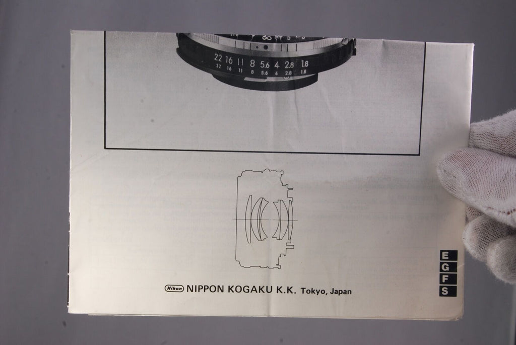 Nikon Lens Series E 50mm f/1.8 Instruction Guide (EN) genuine owner's manual