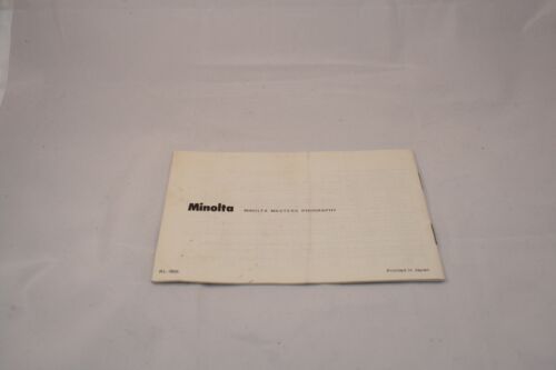 Minolta MC Rokkor Lenses Depth-Of-Field Chart (EN) 5110001