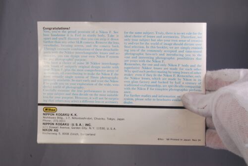 Nikon F Photography Guide Manual (EN) 7209040 Wider World Photomic