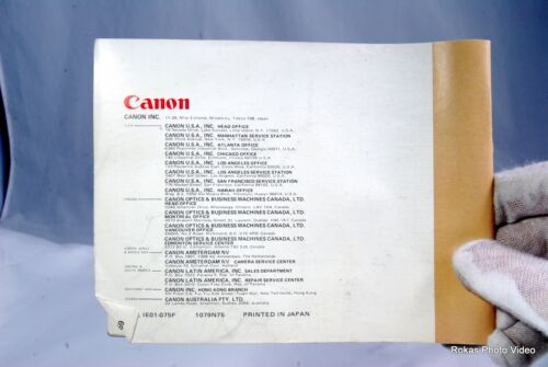 Canon Interchangeable Lenses FD system brochure booklet Guide Genuine (EN) 1970s