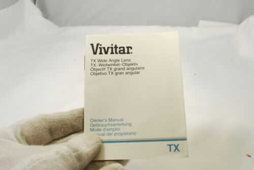 Vivitar TX Wide Angle Lens Owner's Manual (interchangeable mount)