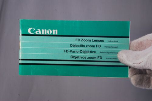 Canon FD Zoom Lenses Instrution Manual (EN) 7210002 Green