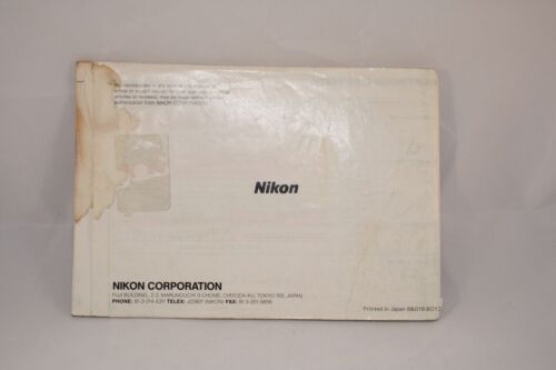 Nikon Camera N4004s AF Instruction Manual (EN) 7214081 owner's guide