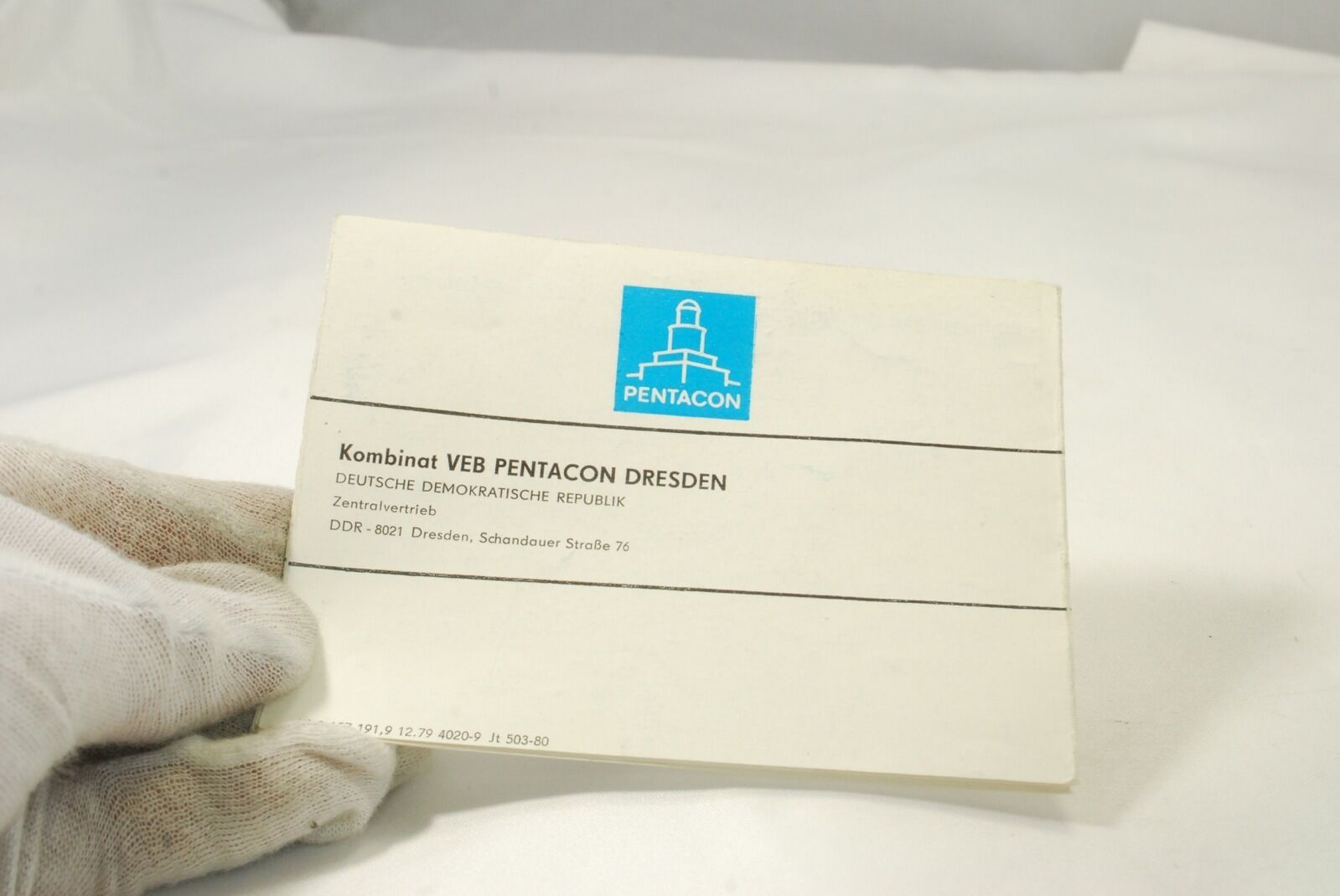 Pentacon Exakta camera warranty card in German 7219023