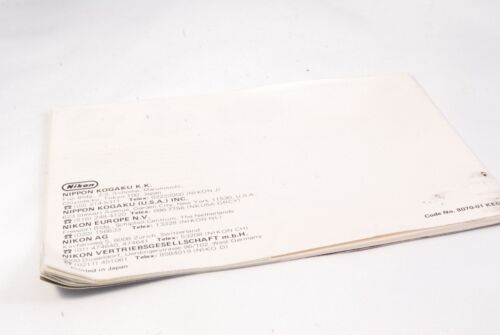 Nikon Nikkormat Photography Guide system information (EN) - Guide 7214037