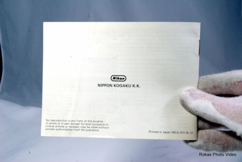 Nikon Speedlight SB-10 Flash Manual Guide Genuine (EN)