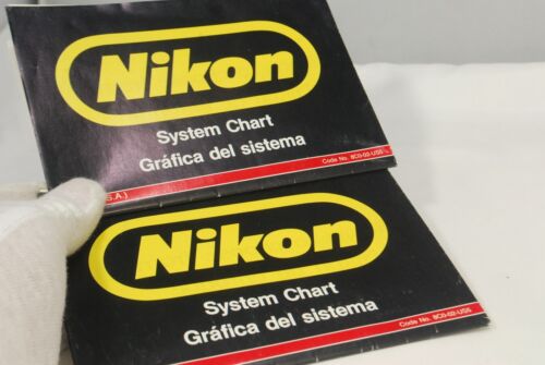 Nikon System Chart Cataloque Accessory List vintage 1970's  FA F3 7216029