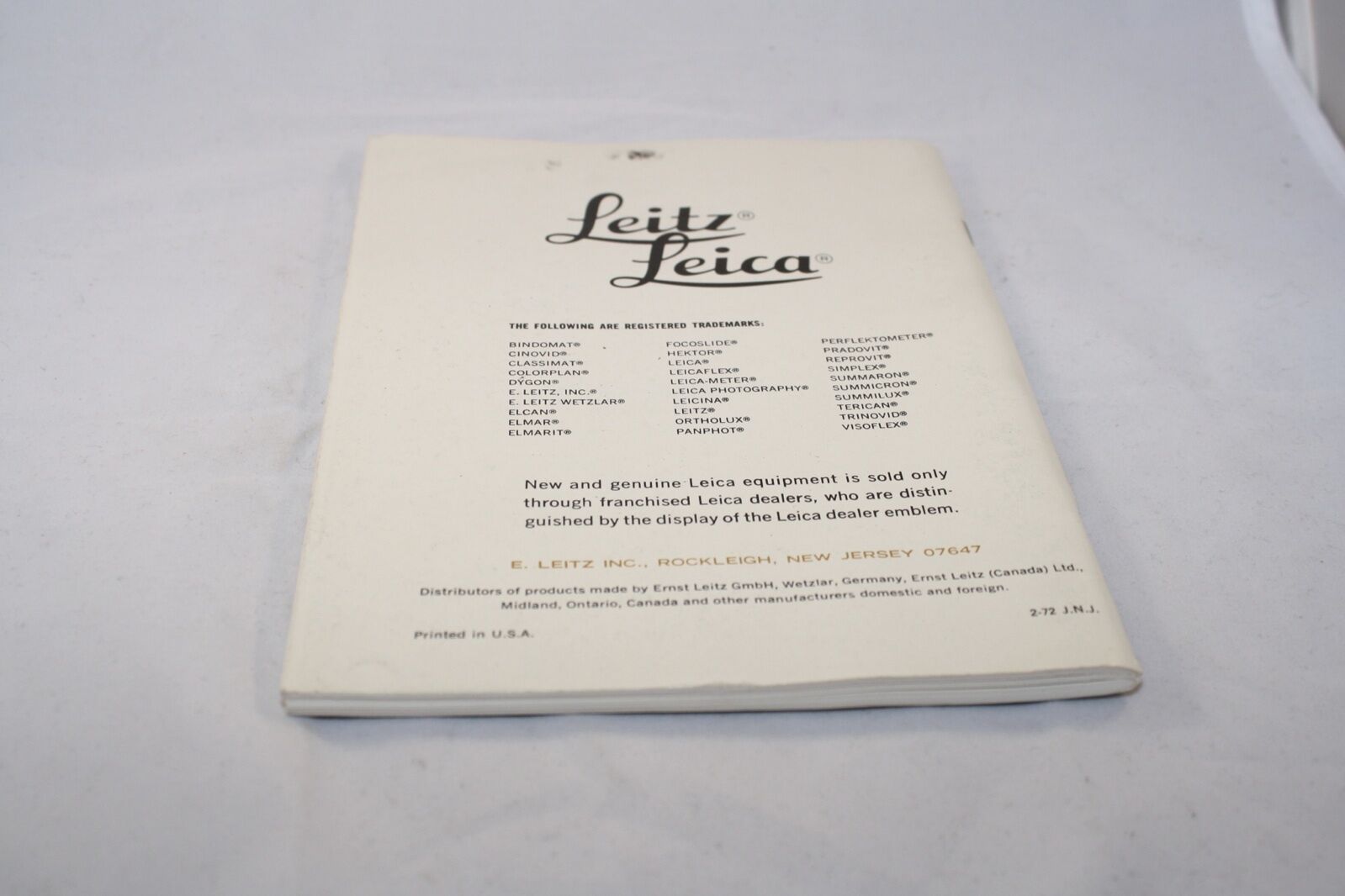 Leica Leitz Photographic Equipement Catalog No.45 (EN) 6103057 vintage