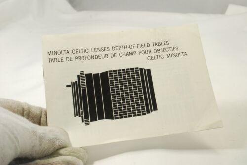 Minolta Celtic Lenses Depth-of-field Tables Catalogue 7219084