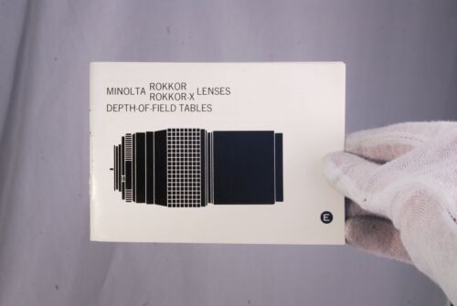 Minolta Rokkor/Rokkor-X Lenses Depth of Field Tables Guide (EN) 7210070