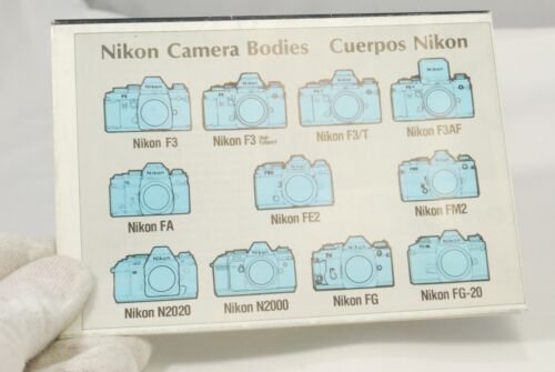 Nikon System Chart Cataloque Accessory List vintage 1970's  FA F3 7216029