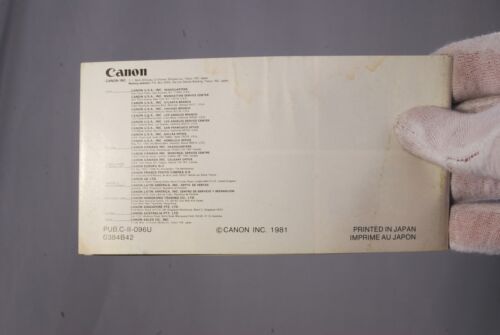 Canon FD Zoom Lenses Instrution Manual (EN) 7210002 Green